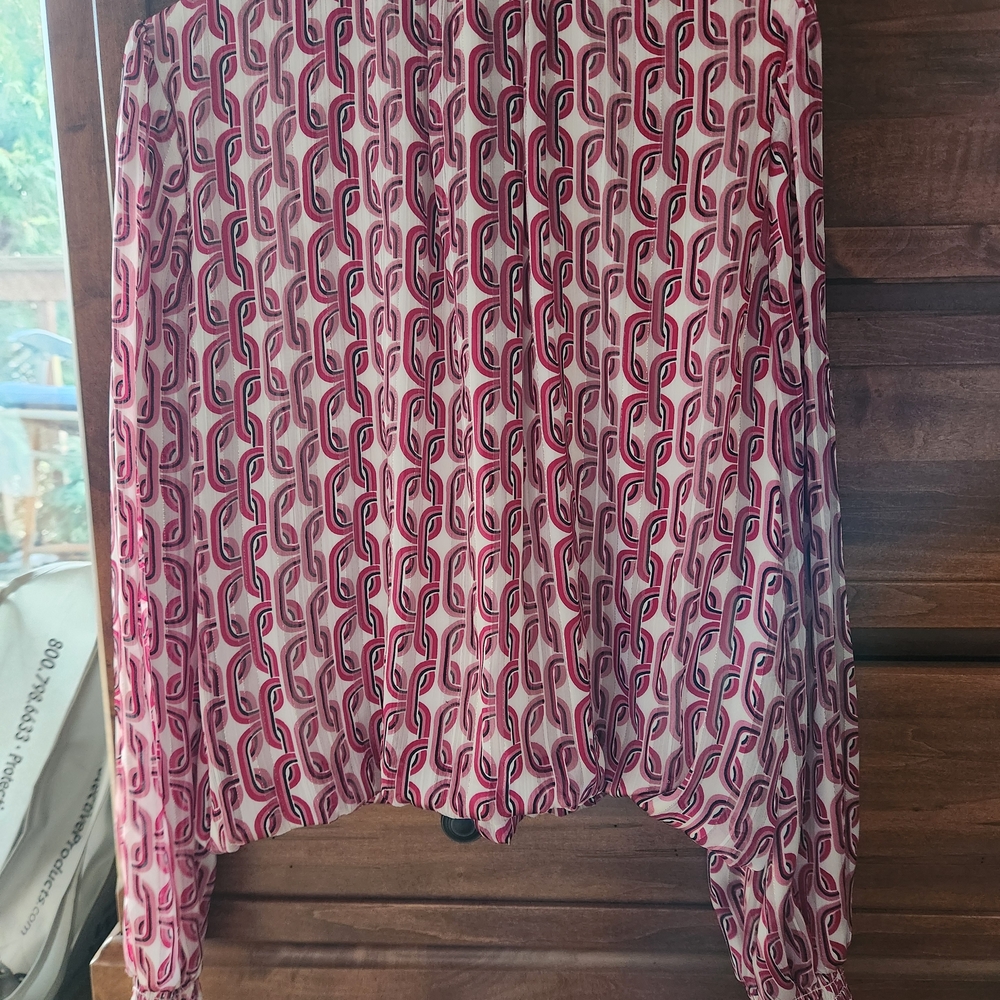 Haver London Pink and White Patterned Blouse - Picture 2 of 5